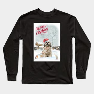 Shih Tzu Merry Christmas Santa Dog Long Sleeve T-Shirt